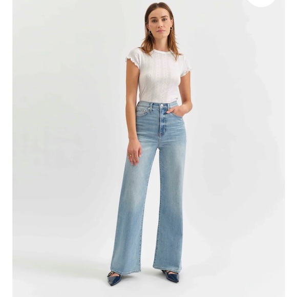 Daze Women's Light Blue Flare Jeans - Far Out - Picture 5 of 5